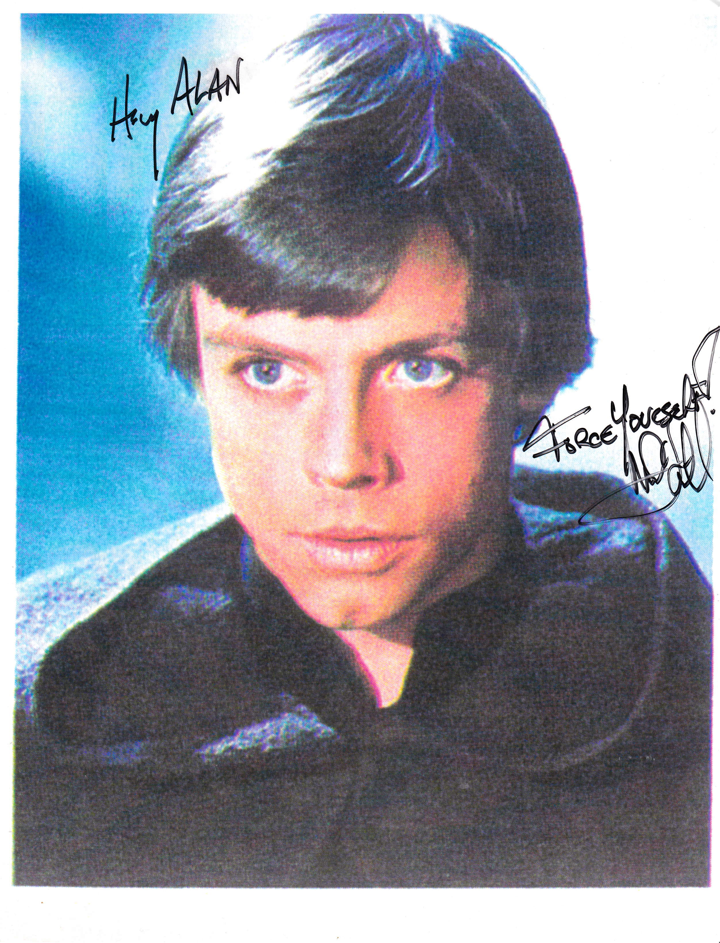 Mark Hamill Star Wars signed photo with Force Yourself