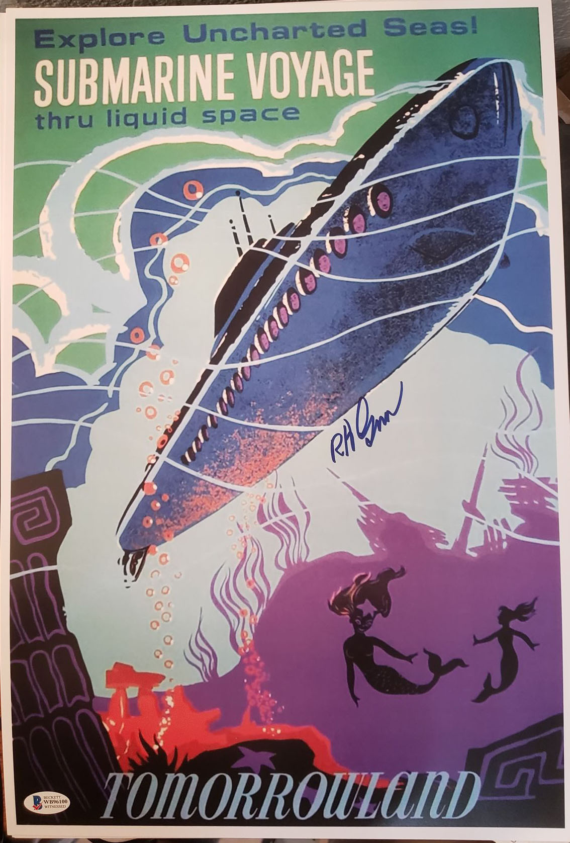 Disney Imagineer Bob Gurr signed 12x18 Tomorrowland Submarine Voyage poster  - Fanboy Expo Store