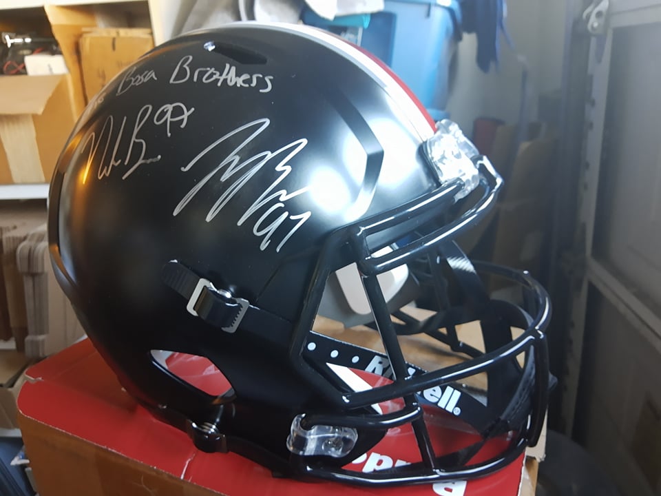 coen brothers football helmet The Bosa Brothers Nick and Joey signed Ohio State Buckeyes full size Speed  Helmet