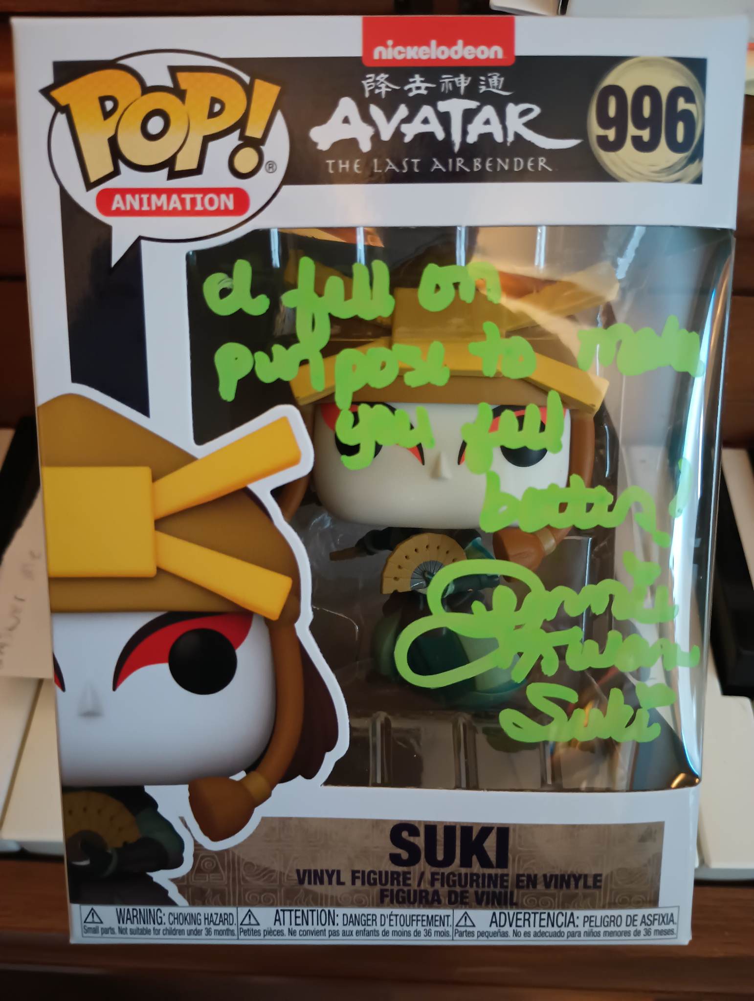 Suki shops Avatar The Last Airbender Funko Pop #996 SIGNED/AUTOGRAPHED