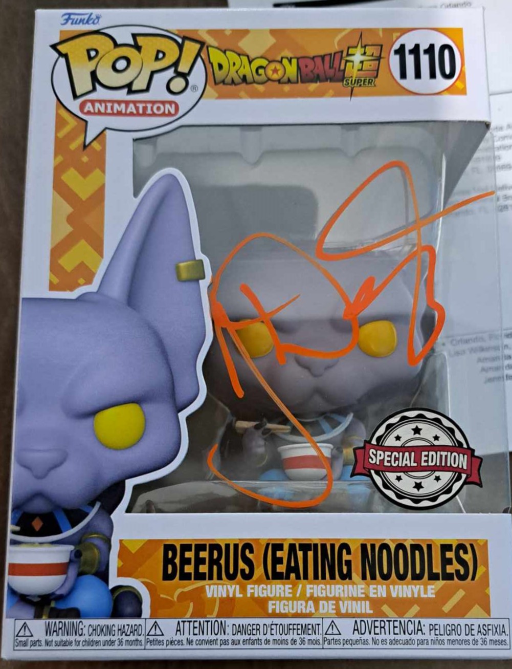 Jason Douglas signed Dragonball Super Beerus Eating Noodles Fanboy